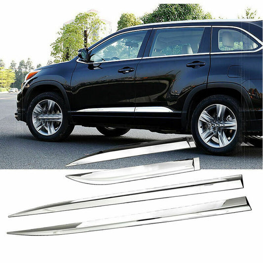 Chrome Body Door Side Molding Cover Trim Strips for Toyota Highlander 2015-2018