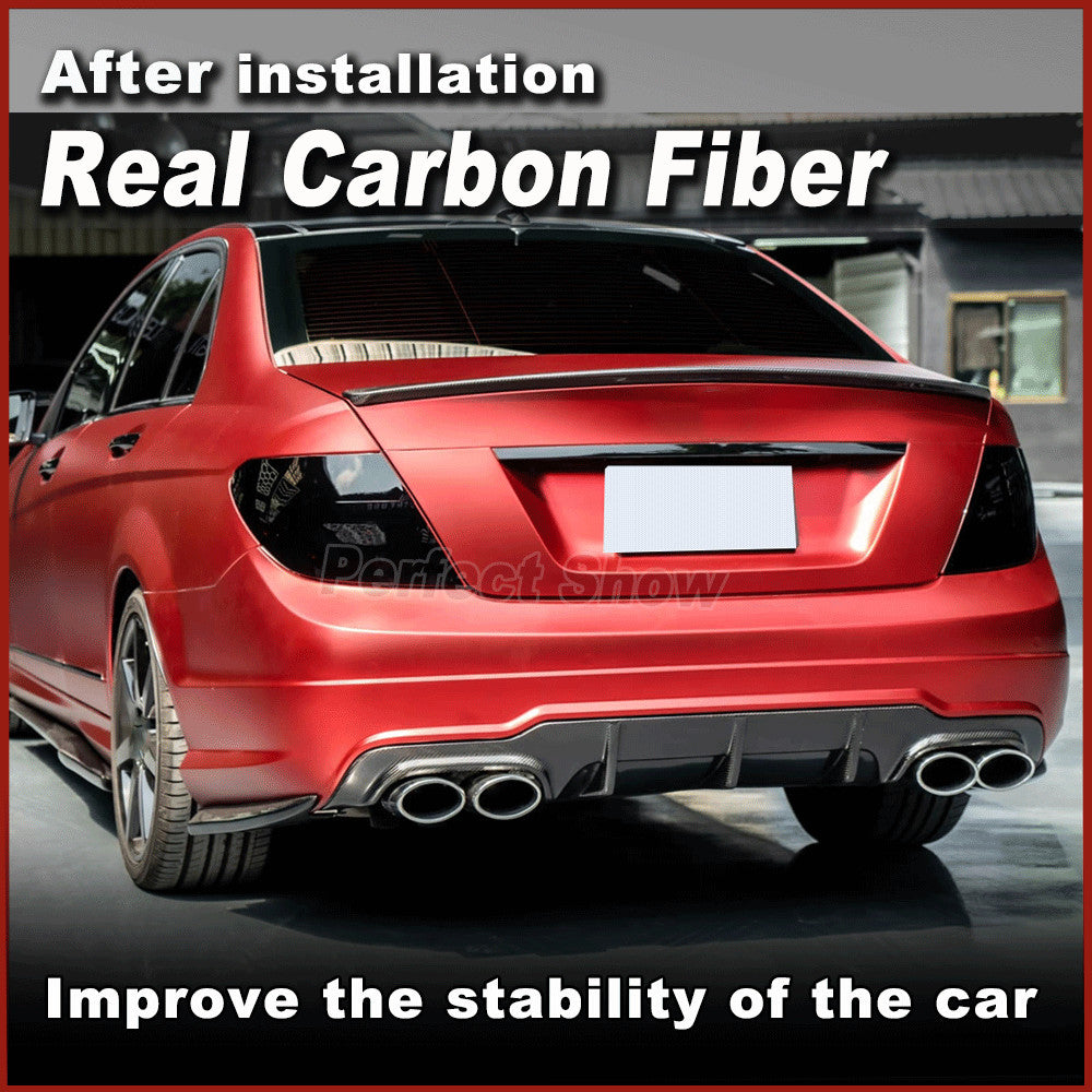 REAL Carbon Rear Diffuser Spoiler Fit for Mercedes W204 C63 Bumper 2012-2014