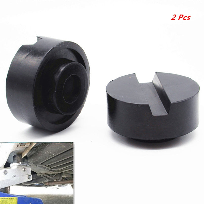 2x 6533mm Black Car Truck Slotted Frame Hydraulic Floor Jack Rubber Pad Adapter