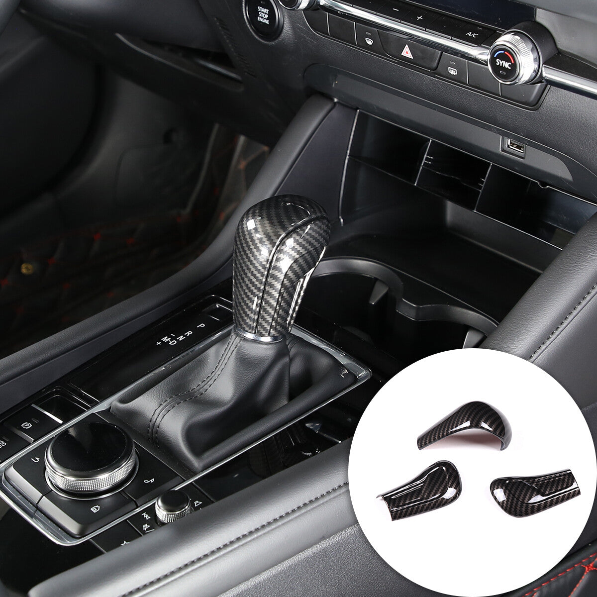2014-2019 Carbon Fiber Trunk Switch Button Cover Trim for Corvette C7- v