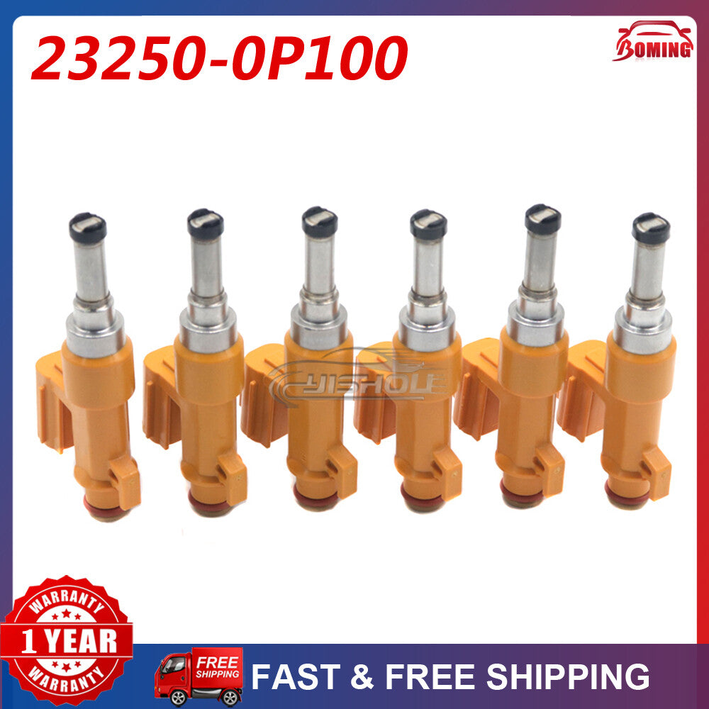 6x 23250-0P100 Fuel Injector for Toyota Highlander for Sienna Tacoma RX350 2016-2020