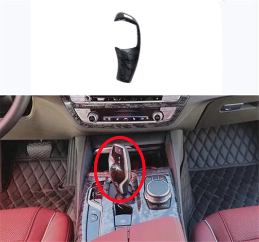 For 2018-23 for BMW 5 Series Black Wood Grain Inner Gear Lever Shift Knob Cover Trim