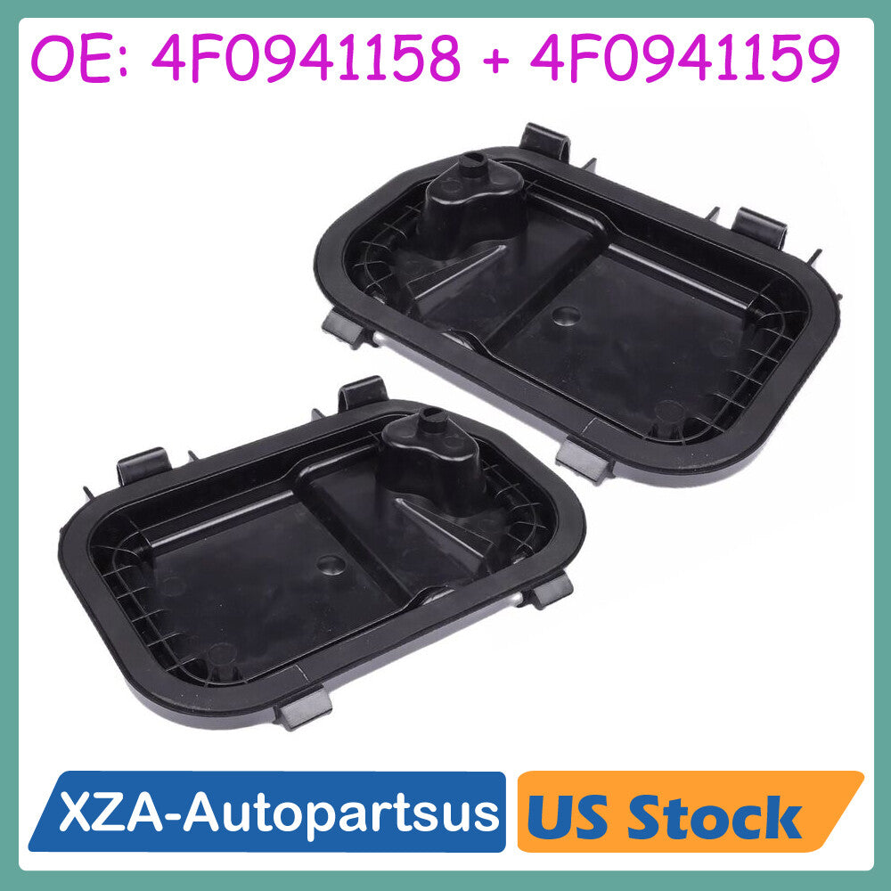 Pair LR Headlight Cover Cap Set For 2005-11 for Audi A6 Quattro S6 4F0941158 Black