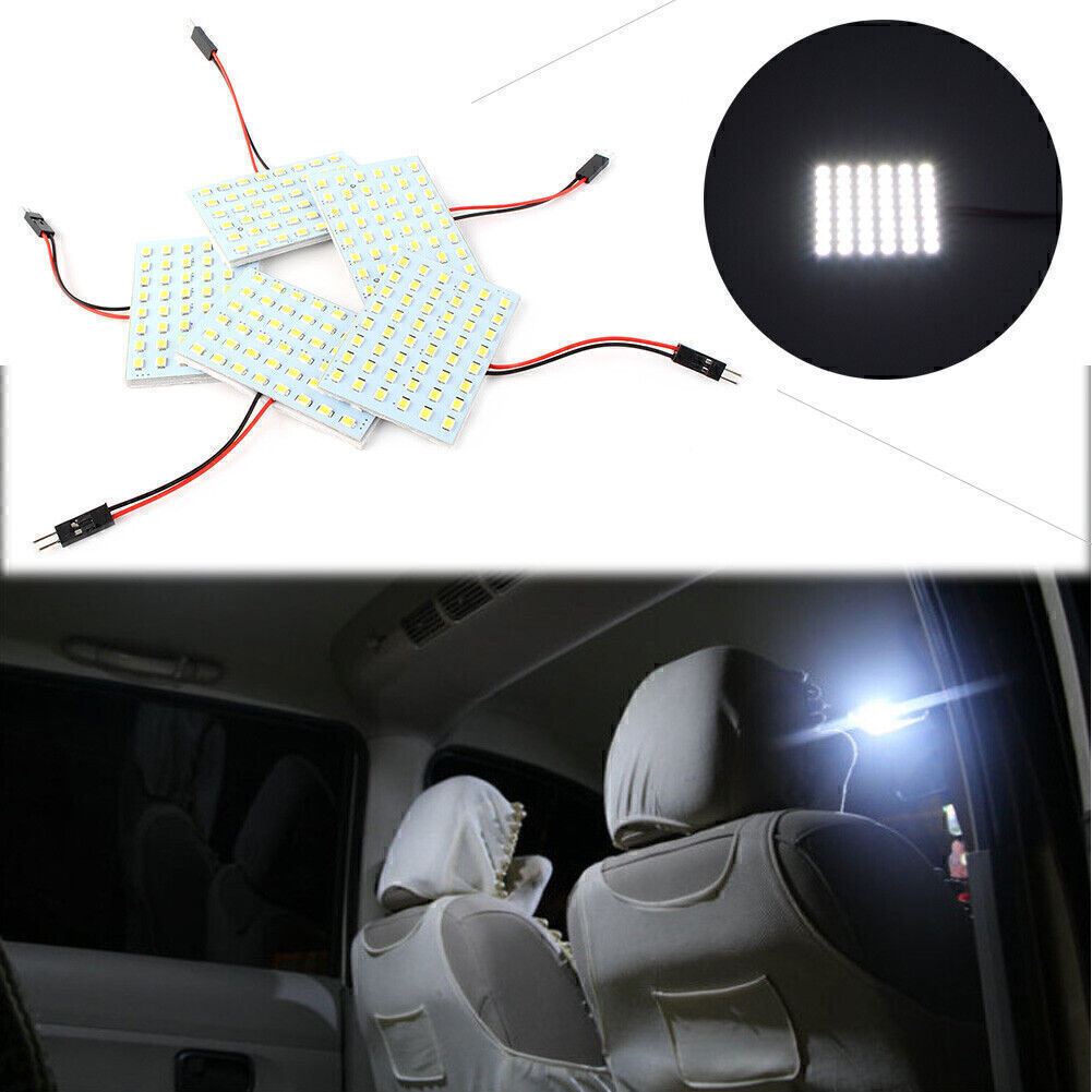 5pcs Car Festoon T10 BA9S White LED 48SMD Panel Interior Dome Map Light Bulb