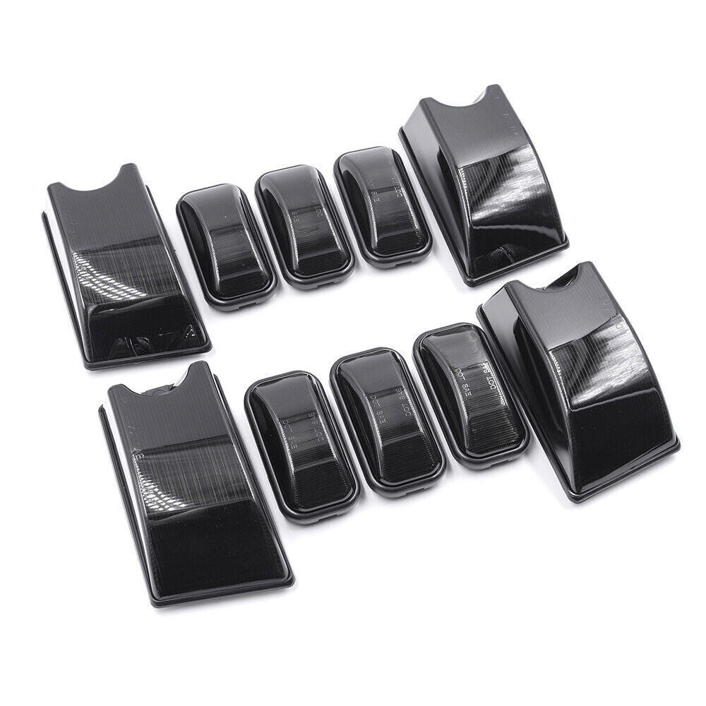 10-Pack Smoke Front + Rear Top Roof Running Light Kit for 2003-2009 for Hummer H2 - v