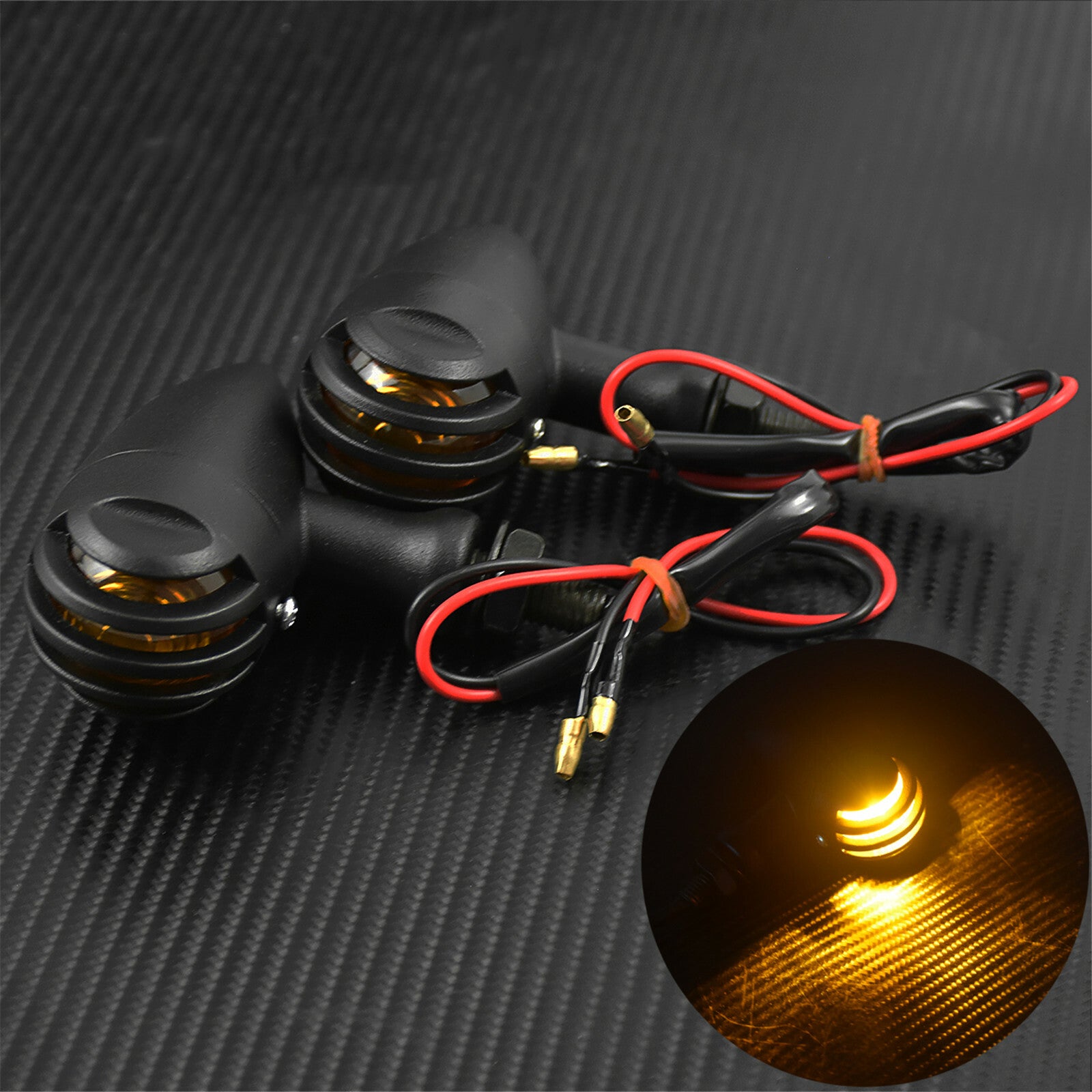 2X 10mm Motorcycle Turn Signal Blinker Indicator Light Amber Fit for Harley Dyna Q