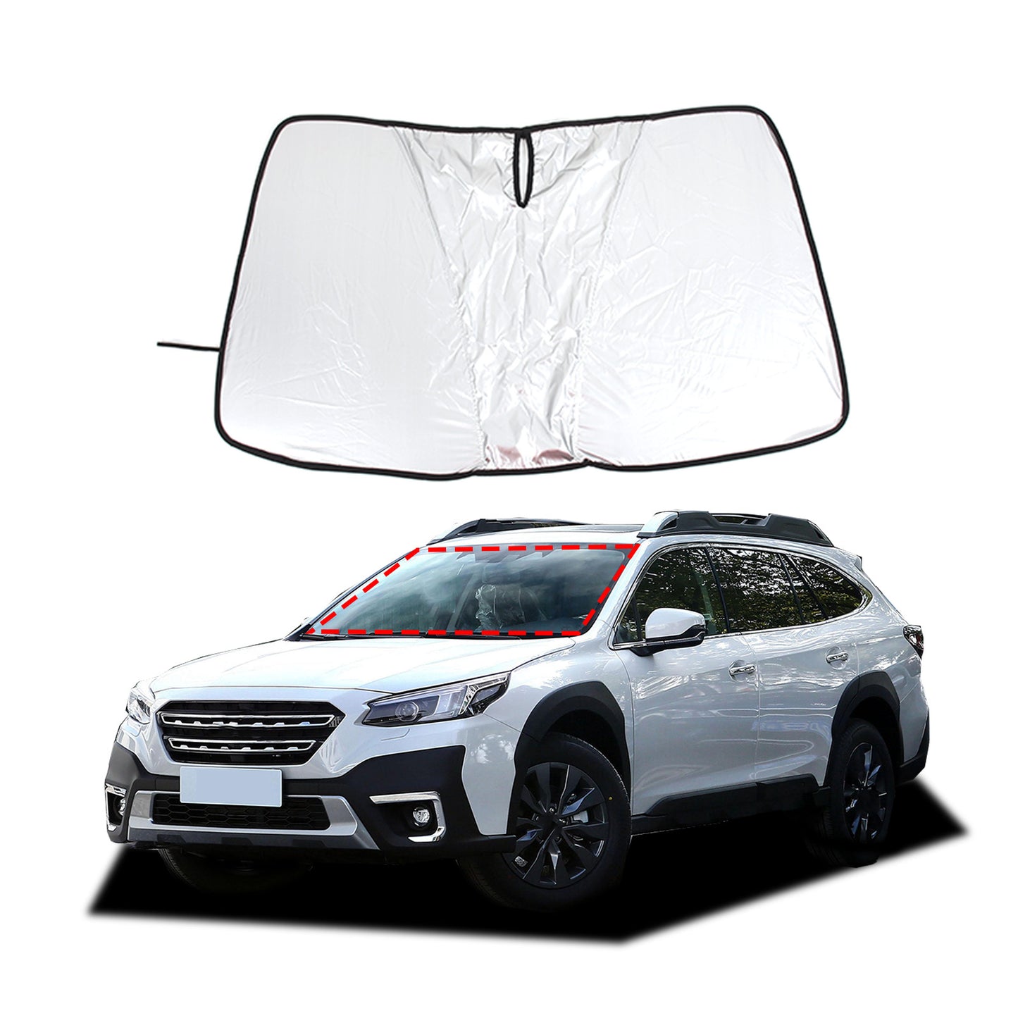 Foldable UV heated windshield sun visor for Subaru Inland 2022 - 24 - n