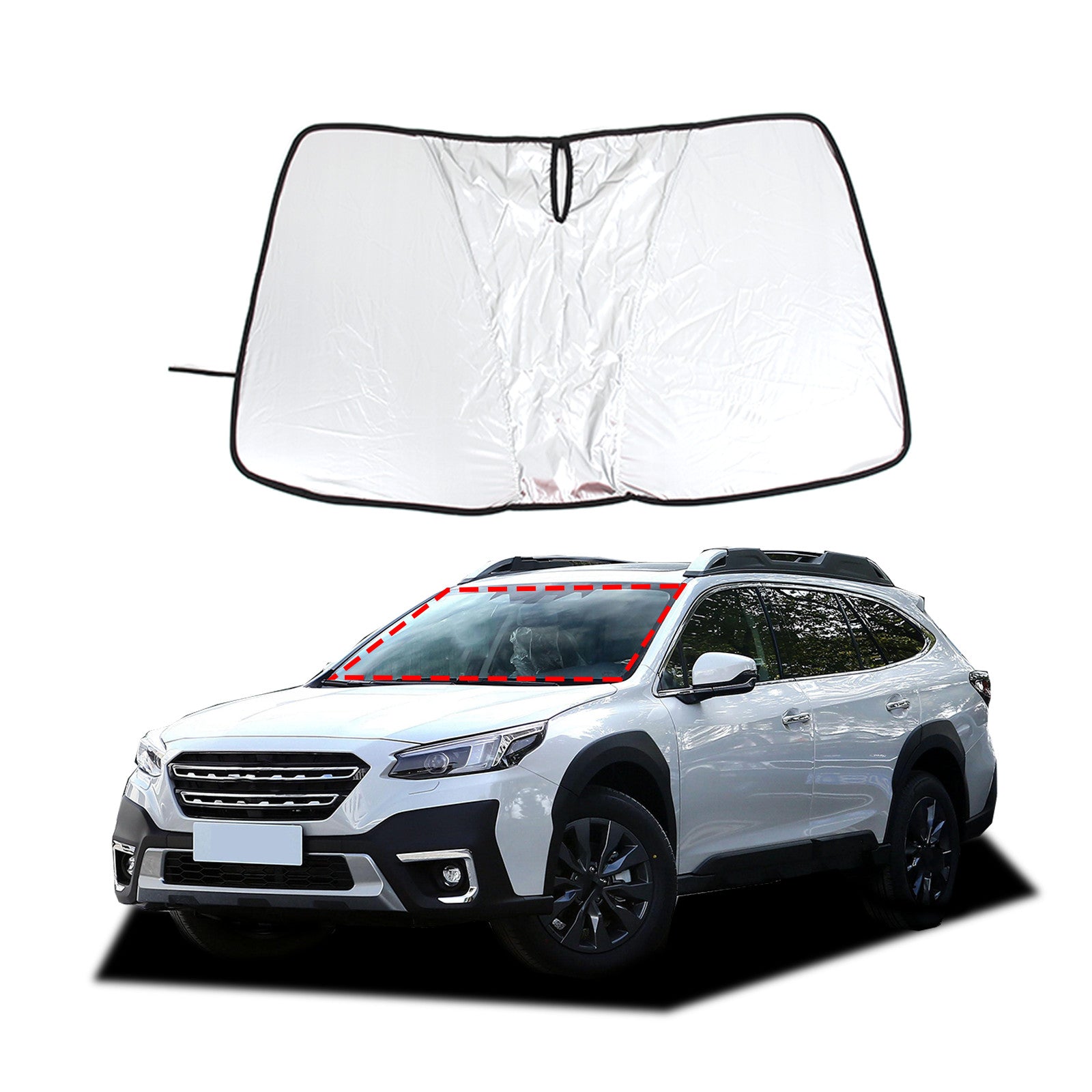 Foldable UV heated windshield sun visor for Subaru Inland 2022 - 24 - n