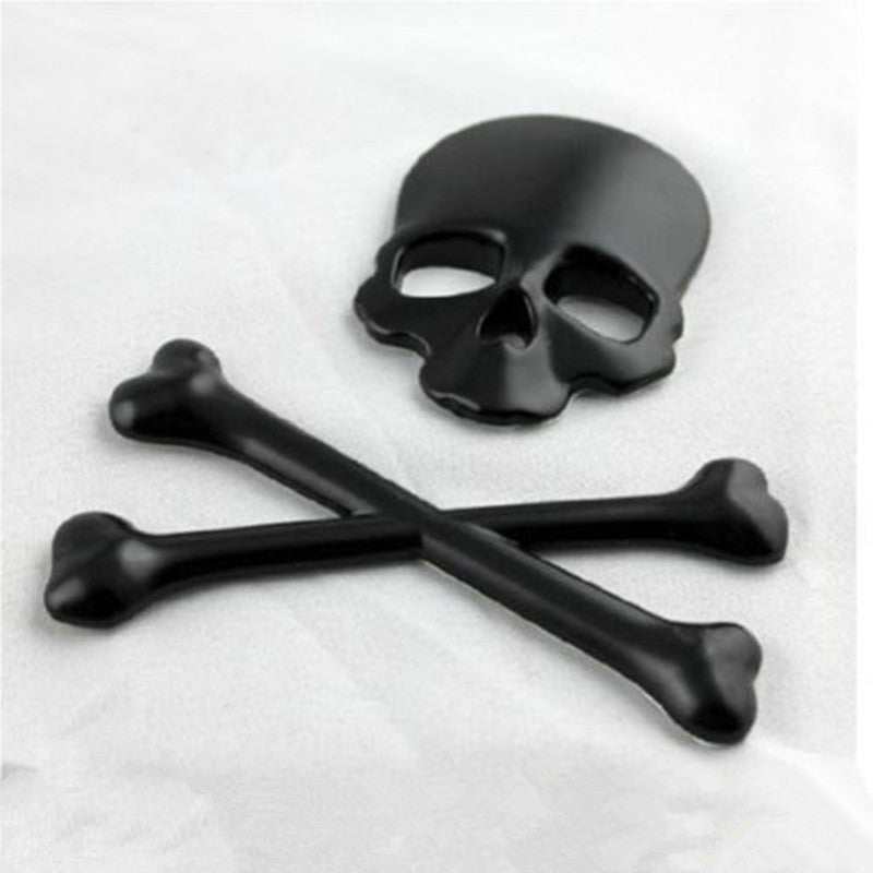 Skull Bone Devil 3D Black Motorcycle Car Emblem Badge Logo Decal Metal Sticker Q