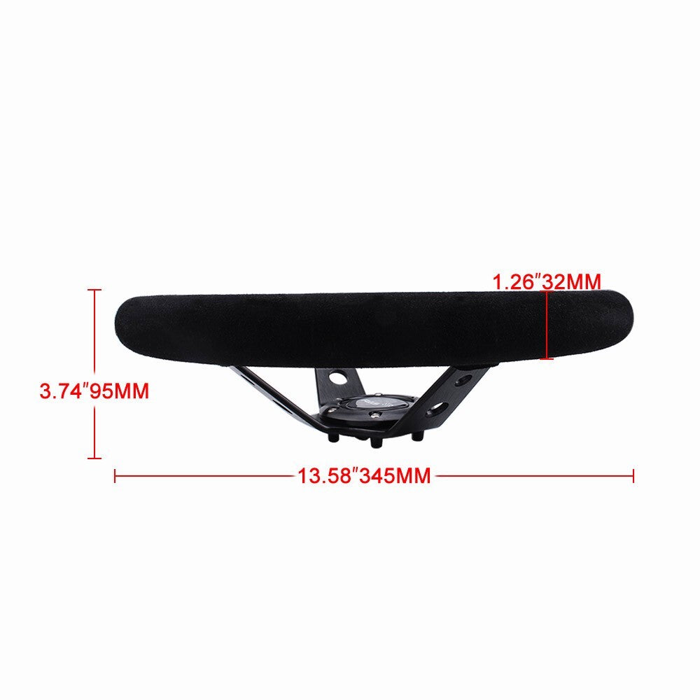 350mm Suede Leather Deep Dish 93mm Drifting Racing JDM Steering Wheel Universal