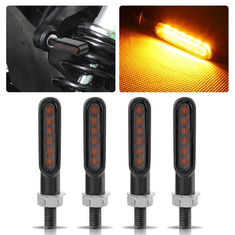 4X LED Motorcycle Turn Signal Indicator Amber Light E24 Universal for Mini Lamp