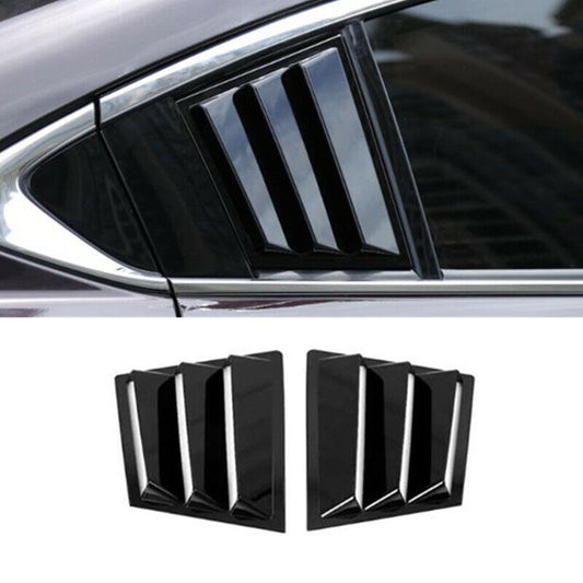 Glossy Black 2X Rear Window Louver Vent Cover Trim for Mazda 6 Atenza 2014-2021