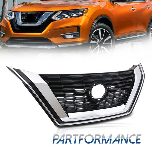 For 2021 - 2023 for Qashqai Rogue Front Grille Insert Grill for CHRome Strip Camera - v