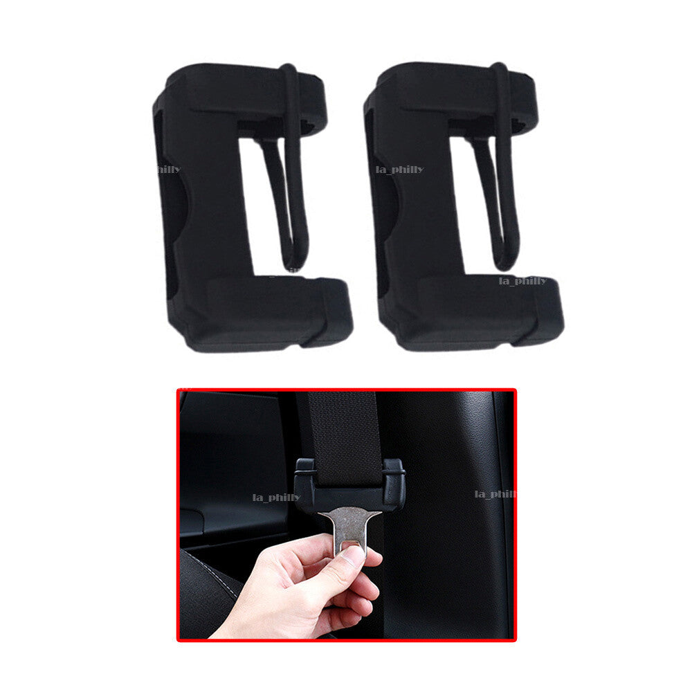 2 Car for Seat Belt Buckle Clip Silicone Anti-Scratch Cover Safety Accessories Black Q