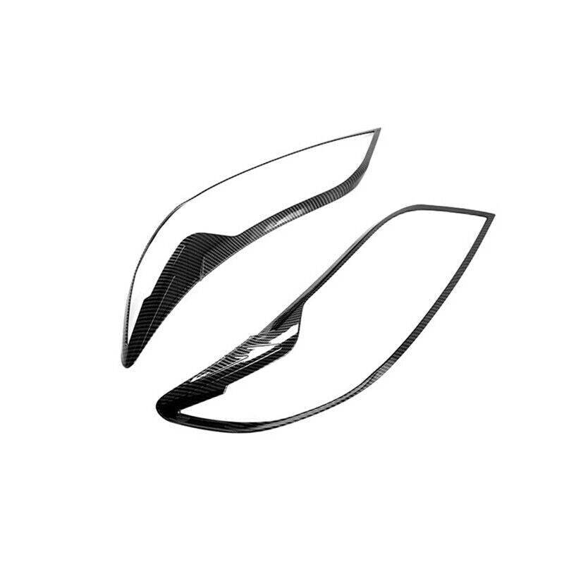 ABS Carbon Front Headlight Lamp Cover Trim For Toyot@a for Sienna 2018-2020 2pcs n