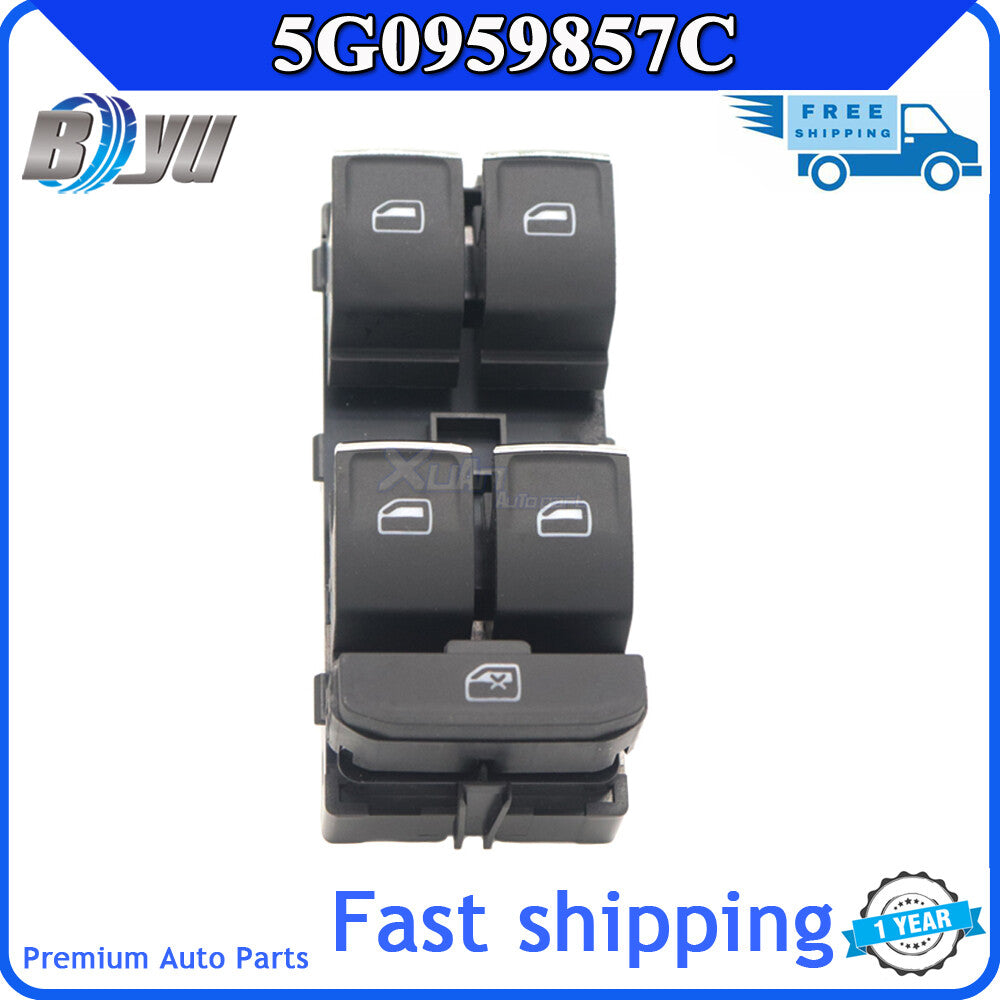 5G0959857C is the left front power main window switch for MK7, for VW GTI, for Golf 7, for Passat B8. v