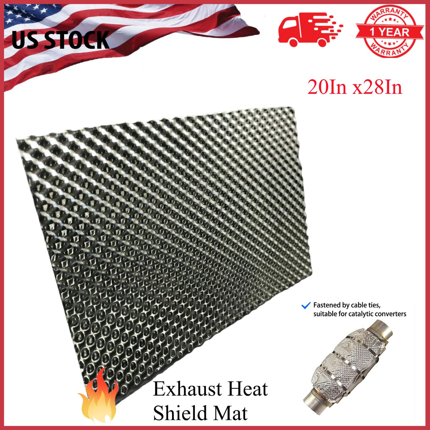 Embossed Heat Insulation Cover, Metal-Resistant, 1800F, Continuous, 20 inches x 28 inches,