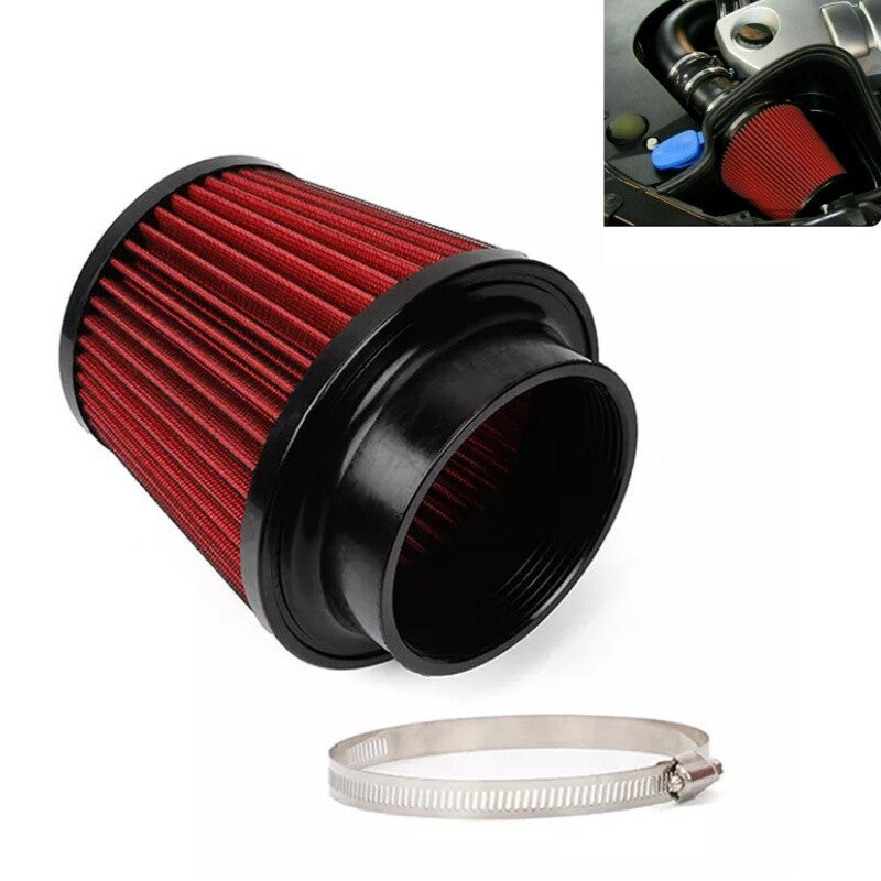 3 76mm High Flow Inlet Cold Air Intake Cone Replacement Dry Air Filter for Car