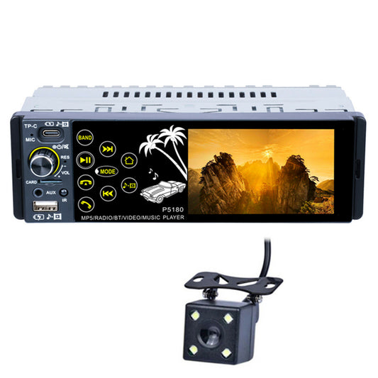 Single DIN Car Stereo Head Unit MP3 Audio Player BT AUX USB SD FM Radio In-dash