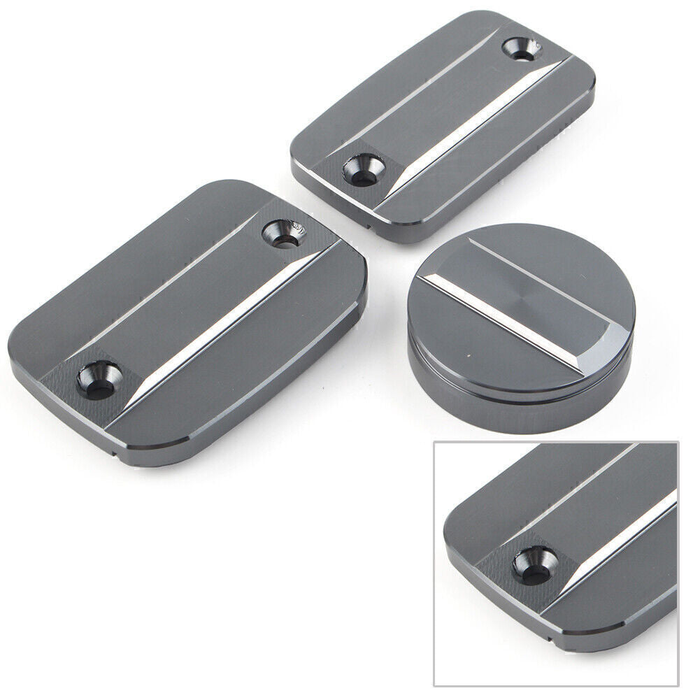 For Scrambler 1100 800 Front Rear Brake Clutch Fluid Reservoir Cap Cover Grey