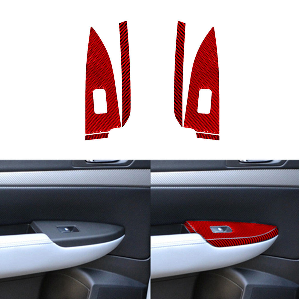 5Pcs Carbon Fiber Multimedia Console Panel Cover Trim for Chrysler 200 2015-2017 v
