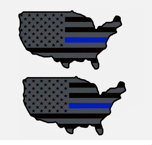 Car side fender rear badge sticker black and blue vinyl American flag map for Jimsy