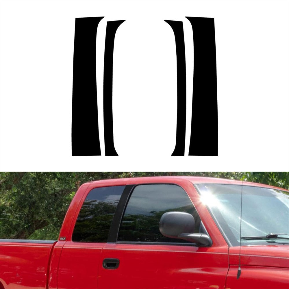 4Pcs Black Pillar Posts Door Trim Cover for Dodge for Ram 1500 2500 3500 1994-2001