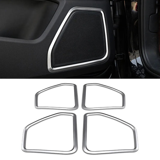 4pcs For 2014-2019 for Porsche Macan Car Door Speaker Horn Ring Frames Cover Trims