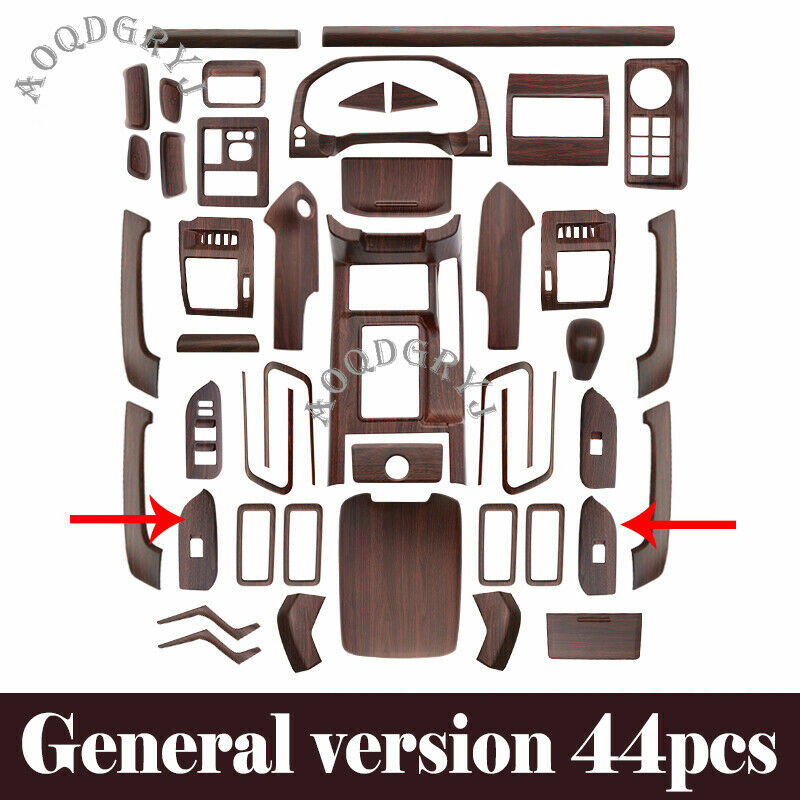 Wood Grain texture Interior Dash Trim Kit decor 44 pc for Toyota Prado 2018-2021