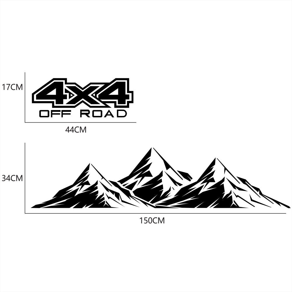 4x4 Off Road Mountains Truck Decal Car Vinyl Stickers Decoration Waterproof