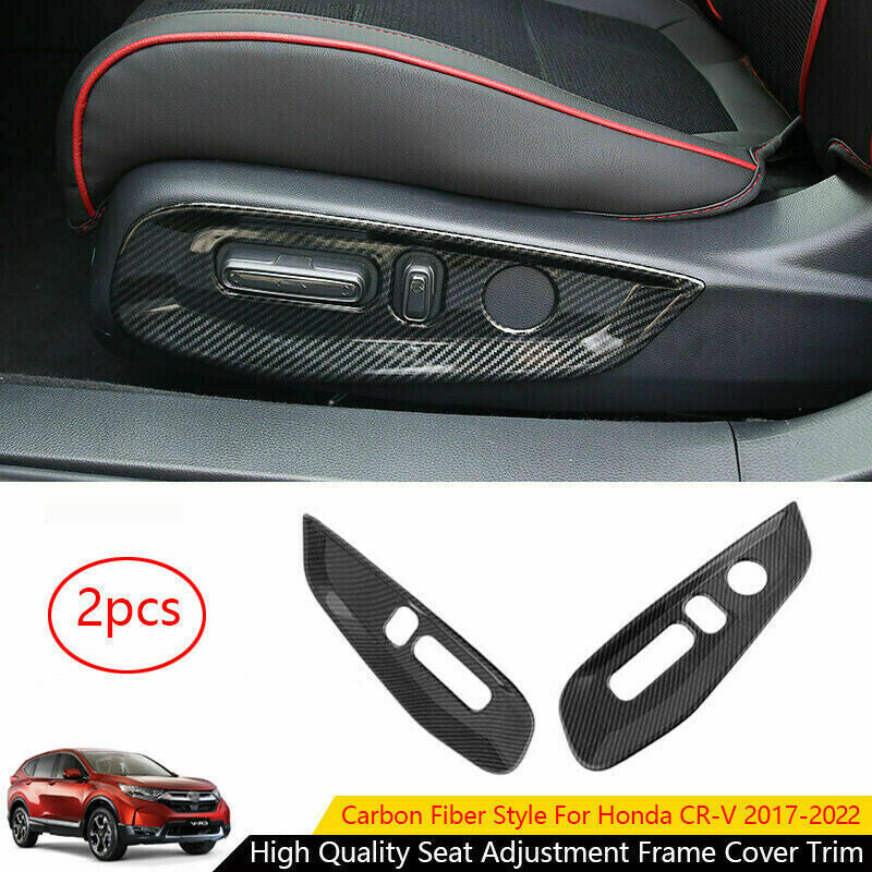 Carbon Fiber Look for Seat Adjustment Frame Cover Trim for Honda CR-V CRV 2017-2022