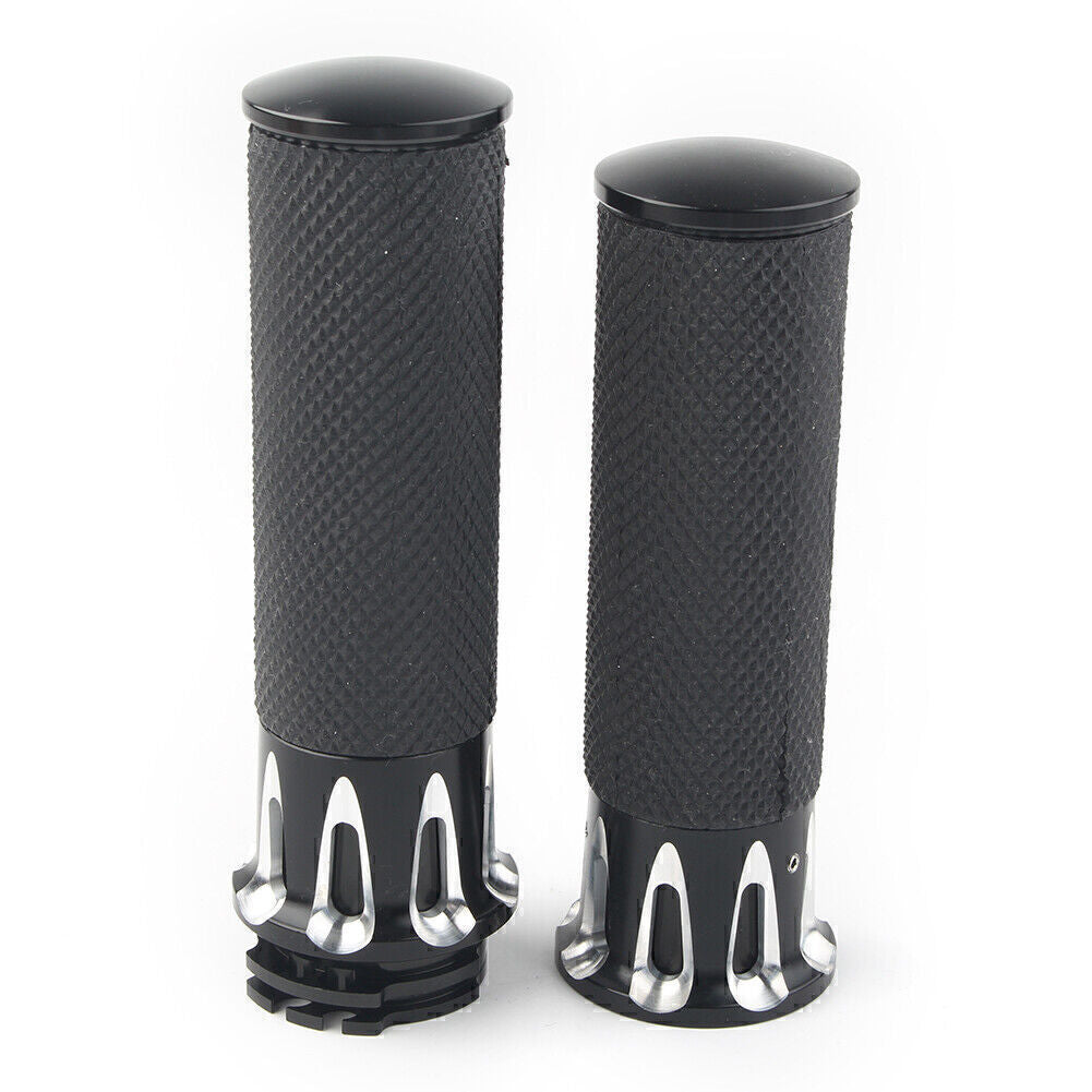 1'' Handle Bar Hand Grip for Harley Touring Street Glide Softail Dyna TU5 Black Q