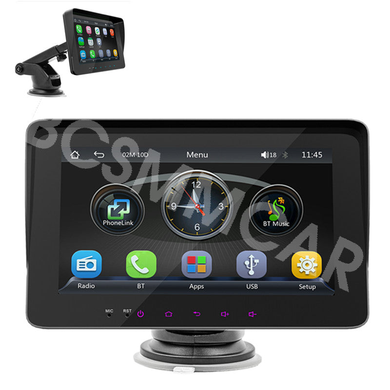 Portable 7in Touchscreen Car Stereo Radio Player For CarPlay Android Auto Camera