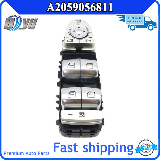 A2059056811 Power window switch for Mercedes C300, C350e, GLC350e, W205 driver's side - v