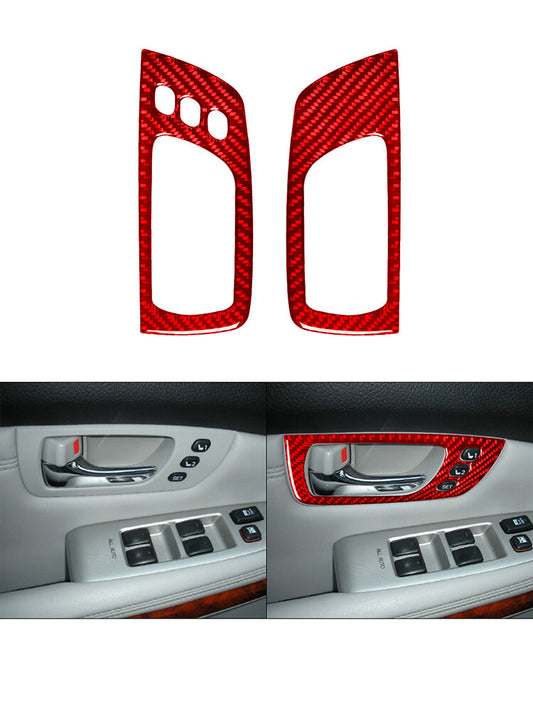 Red Carbon Fiber Floor Console Trim for LEXUS RX330 2004-2006 RX350 2006-2009 v