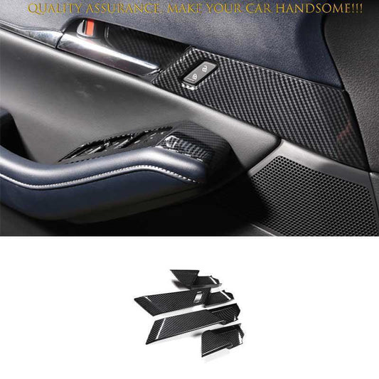 for Mazda CX-30 CX30 2020-2024 Carbon Fiber Inner Door Handle Bowl Cover Trim 4X