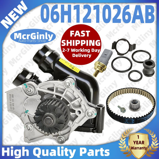 Gen2 EA888 Water Pump Thermostat Assembly 06H121026AB for Audi A4, A6, and for Jetta CC. n