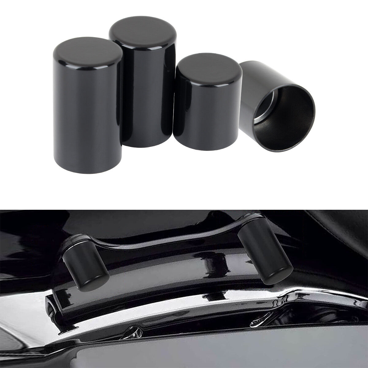 Black dock station hardware magnetic tip cover for Harley Touring Electra Road Glide- n