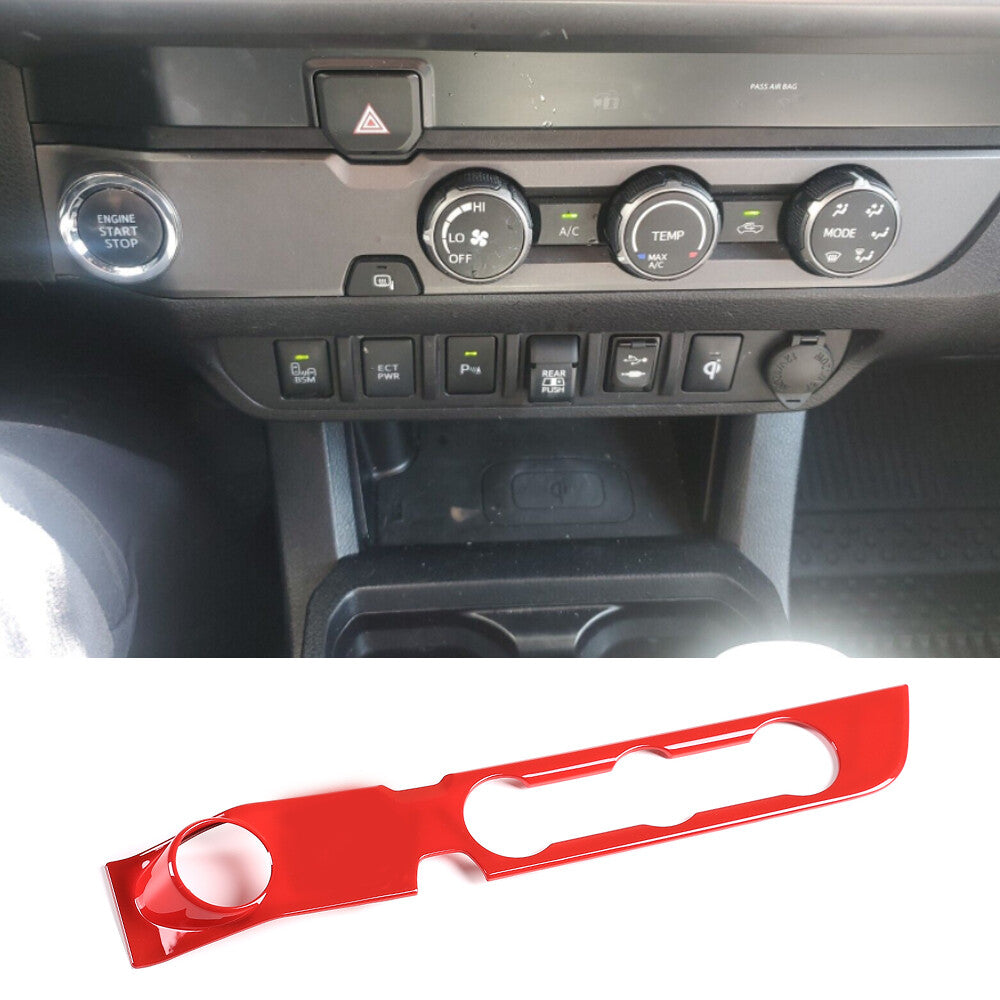 4-Piece Carbon Fiber Patterned Glass Lift Switch Trim for Tundra 2014-21 - v