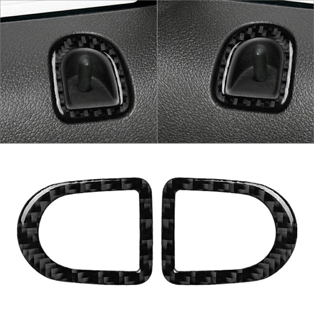2X Carbon Fiber Door Lock Pins Frame Cover Trim for Ford for Mustang 2009-2013 2012