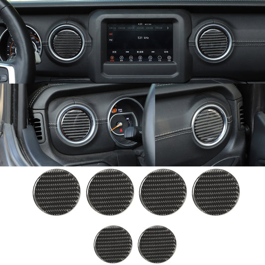 AC Outlet Cover Carbon Fiber Stickers for Jeep JL for Wrangler 2018 2019 2020 2021 Q