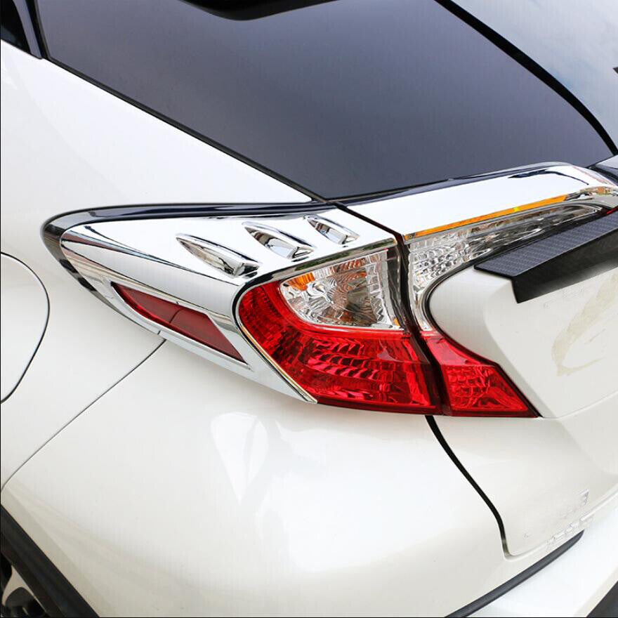 Fit for 2016-2020 CHR C-HR ABS Chrome Rear Tail Light Lamp Cover Trim 4PC v