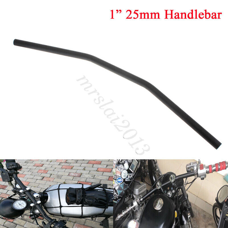 Black 25mm Wide Motorcycle 1Handlebars Z Drag Bars for Harley Dyna Sportster Q