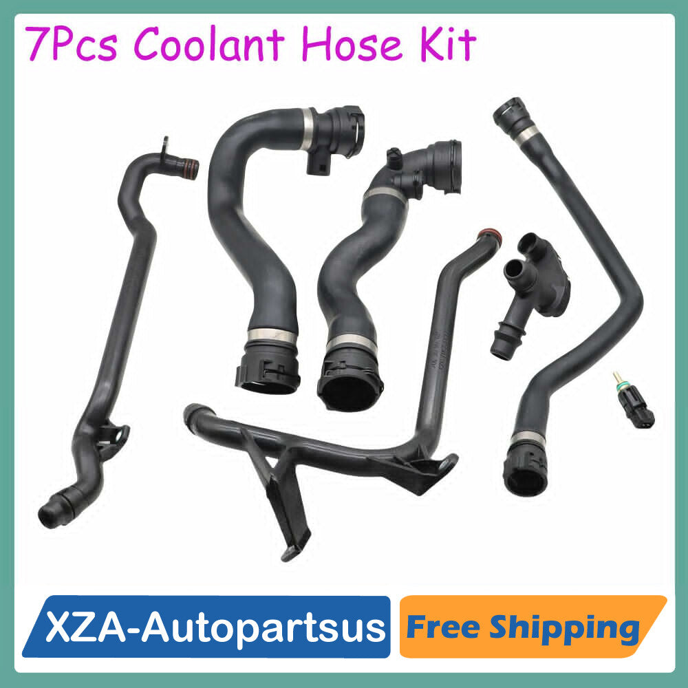 7Pcs Expansion Tank Coolant Radiator Hose Kit for BMW E46 323 325 328 330 New