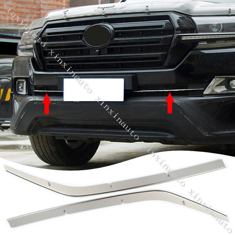 S.Steel Front FogLight Molding Trim Strip for Toyota for Land Cruiser LC200 2016-21