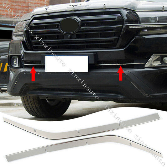 S.Steel Front FogLight Molding Trim Strip for Toyota for Land Cruiser LC200 2016-21