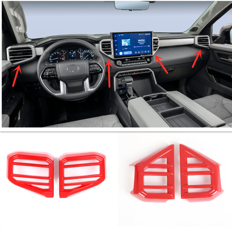 Suitable for Toyota Tundra 2022 2023 dashboard vent cover trim red kit