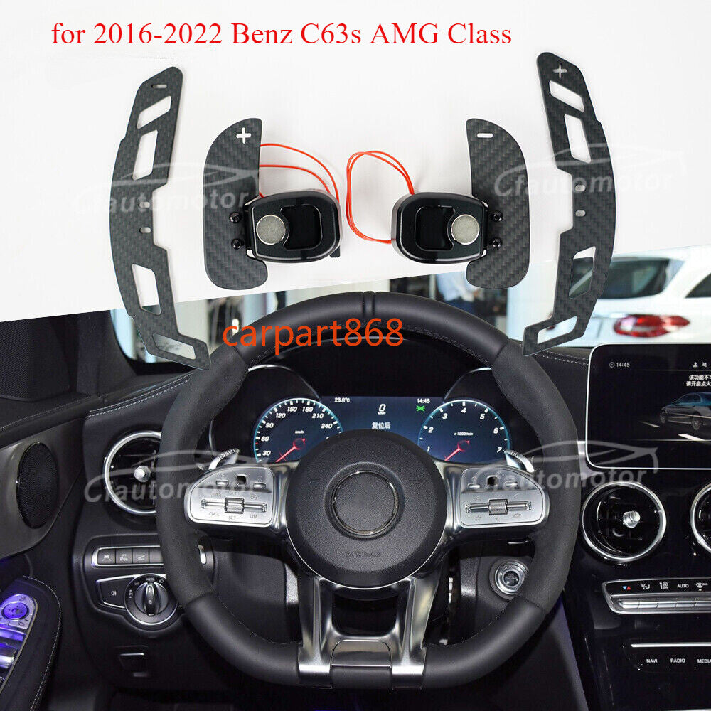 Magnetic Matte Carbon Fiber Shift Paddles for 2016-2022 for Benz C63s AMG Class