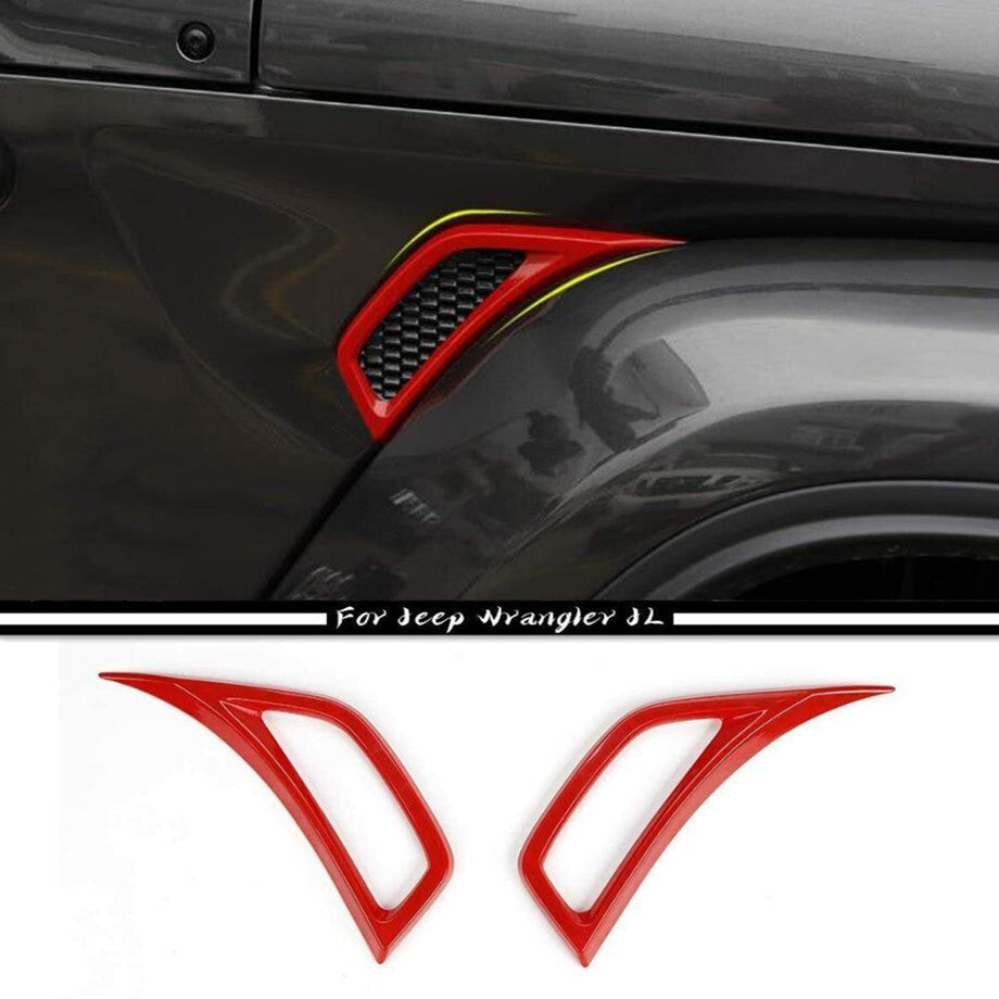 For 2018-2023 for Jeep for Wrangler JL ABS Red Side Fender Vent Overlay Cover Trim Decor v