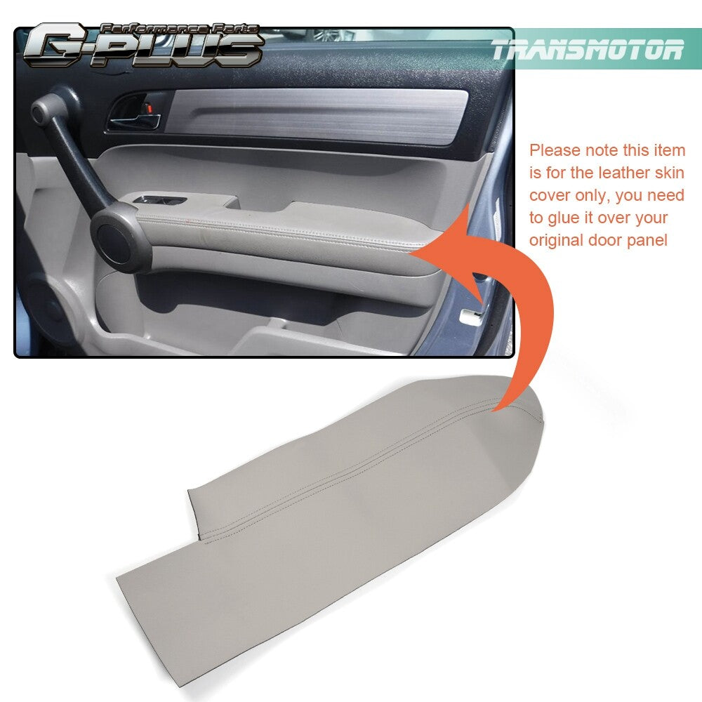 Fits 2007 - 2012 for Honda CR-V CRV Front Door Panel Armrest Cover Gray 2 Pieces - v